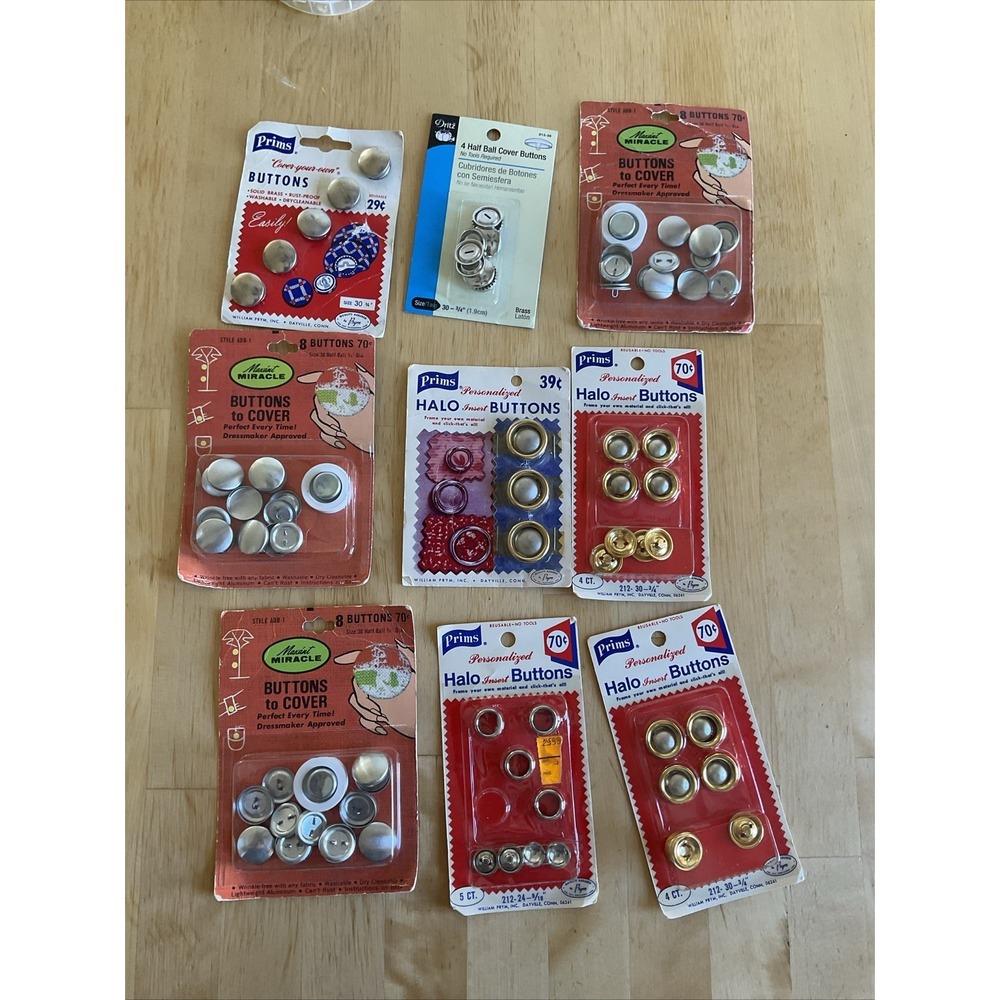 Vintage Mix Lot Prims Halo Dritz Maxant Buttons Inserts 9